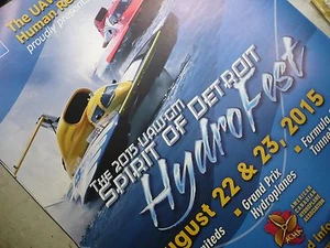 Large Hydroplane Boat Racing Poster - Official Detroit River Race 2015 - 28x22" - Picture 1 of 1
