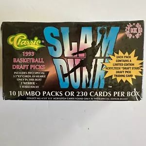 ๐ฅ1993 Classic Draft Picks Slam Dunk Box/10 Packs/230 Cards/Factory Sealed/New - Picture 1 of 7