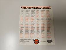 RS20 Omaha Lancers 1996/97 Minor Hockey Pocket Schedule Card - Budweiser