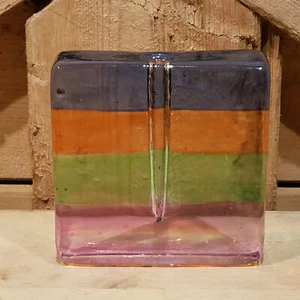 Portapenne quadrato colorato in vetro arcobaleno - Swanky Barn - Foto 1 di 12