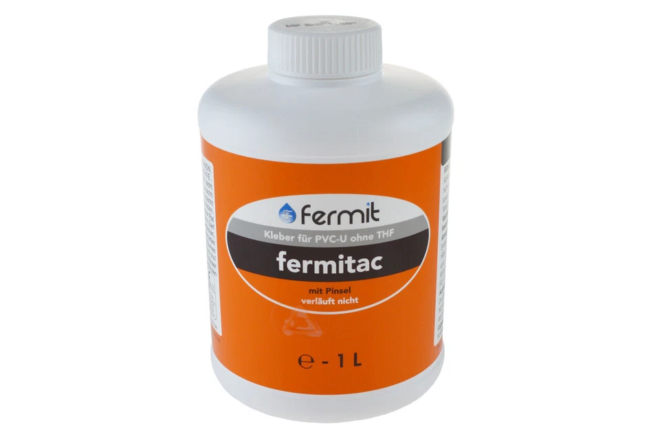 FERMITAC Kleber für PVC-U, mit Pinsel, für PVC-Rohr - 1 Liter - Bild 1 von 1