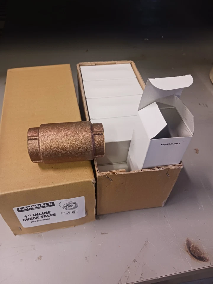 10 Inline Spring Check Valves 1"  Lansdale Fire Sprinkler   (1D) - Image 1 of 3