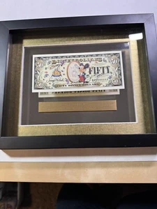 2005 $50 Disney Dollar Mickey in Mirror Autographed and Framed Serial #84 - Picture 1 of 8