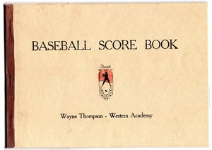 LIBRO DE TARJETAS DE PUNTUACIÓN DE BÉISBOL de 1920 sin usar Wayne Thompson Western Academy ¿Houston? - Imagen 1 de 2