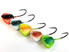 10 Painted "Rock" Jig Head Lure Blackfish Taug Striper 2X Ultra Point Hook -Var