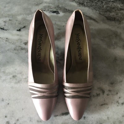YVES SAINT LAURENT Vintage Pink Leather Heels ~ Sz 36 IT (6 US) - Image 1 of 4