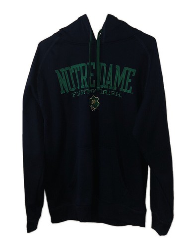 VETEMENTS Felpa con cappuccio Notre Dame Fighting Irlandese Blu Navy Uomo Cavalieri Medi Abbigliamento