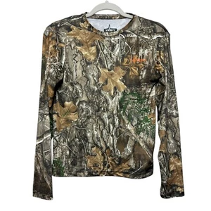 Habit Camouflage Top Large RealTree Edge Scent Factor Pullover Stretch Hunt Camo - Picture 1 of 12