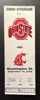 Ohio State vs Washington State 9/14/2002 Game Three College Football Ticket Stub - Image 1 of 2