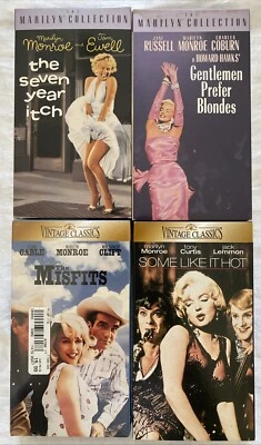 Lot Of 4 VHS Tapes Movies With Marilyn Monroe 1959-1992 - Image 1 of 2