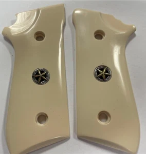 Taurus PT 92 99 100 101 DECOCKER Bonded Ivory Grips w/ Star Medallions Altamont - Picture 1 of 1