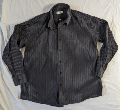CARVEN PARIS HOMBRE ABOTONADO VESTIDO CAMISA INFORMAL MANGA LARGA TALLA GRANDE RAYAS Foto 1 de 4