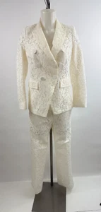 VERONICA BEARD 2 Piezas - Blazer y Pantalones Miller de Encaje Blanco - Talla 4 - Imagen 1 de 10