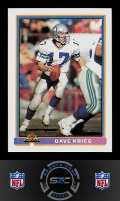 Dave Krieg - 1991 Bowman Card# 500 - Image 1 of 2