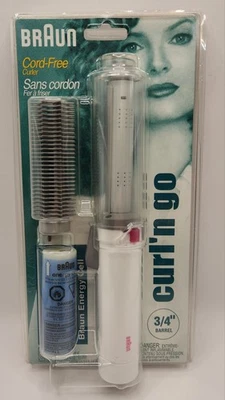 NIP BRAUN curl n go Cordless Curling Iron 3/4" Barrel w Energy Cell GCC 50 NEW - Image 1 of 2