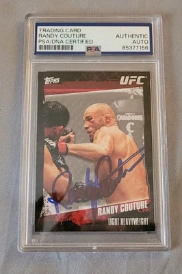 Randy Couture signed autographed 2010 Topps UFC Card IP auto PSA slab MMA  - Image 1 of 3