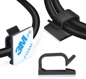 120 STCK. Selbstklebende Kabel Draht Clips Schwarz, Outdoor Kabelmanagement Kabel Organizer - Bild 1 von 12