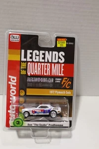 Auto World Legends cuarto de milla 1972 Plymouth Cuda Don Prudhomme SC376 R1 NUEVO EN PAQUETE - Imagen 1 de 2