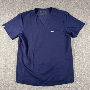 FIGS Shirt Mens Medium Navy Scrub Top Technical Collection V-Neck Pocket TM3000 - Picture 1 of 9