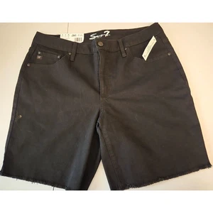 Bermudas cortas Seven para mujer tiro medio fácil ajuste relajado dobladillo deshilachado talla 12 - Imagen 1 de 9