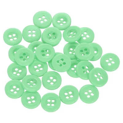 30pcs 16L Sewing Buttons 3/8" Resin Round Flat 4-Hole Craft Buttons, Green - Image 1 of 4