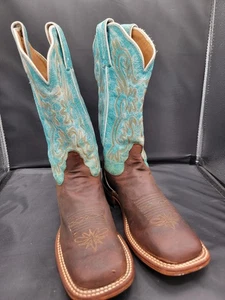 Bota Gillian Tony Lama talla 6B de cuero verde azulado 7915L para mujer - Imagen 1 de 8