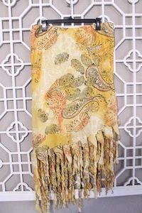 Vestido-U-2 Falda Mujer 1X Amarillo Paisley Ligero Asimétrico Damas 34Wx37L - Imagen 1 de 15