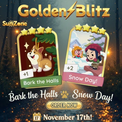 Monopoly_Go Stickers Golden Blitz 4⭐ Snow Day! Sticker 🌻 Bark the Halls 🌻 - Image 1 of 2