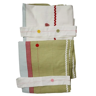 Juego de 2 Cortinas IKEA Fabler Bard con 2 Corbatas Blanco Verde Floral 47.5"x101" Foto 1 de 4