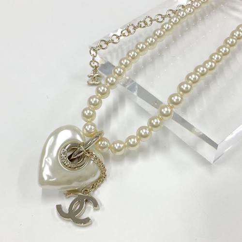 Collana CHANEL Marca Coco Cuore Strass Perla Oro