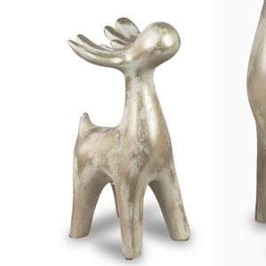 Dekofigur Hirsch, Elch CHAMPAGNER H. 30cm creme gold Keramik Formano W24 - Bild 1 von 2