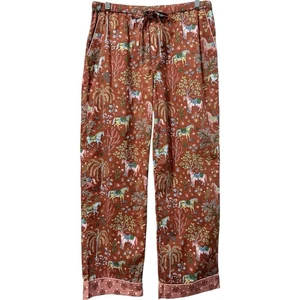 Rare Anthropologie PrintFresh Copper Show Pony Pajama Pants Only Pastel Horses S - Picture 1 of 7