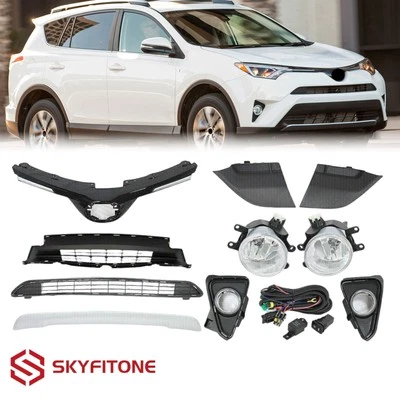 For Toyota RAV4 LE 2016 2017 2018 Front Upper Lower Grilles&Foglights&Cover&Trim - Image 1 of 4