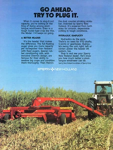 1982 Print Ad of Sperry New Holland 114 Pivot Tongue Windrower Tractor - Picture 1 of 2