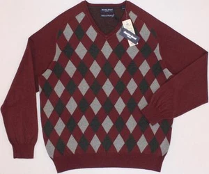 Suéter para hombre AUSTIN REED algodón cachemira cuello en V arcilla grande l ¡nuevo con etiquetas!¡! - Imagen 1 de 6