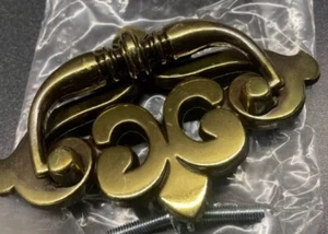 Brass Handle Furniture Pull AMEROCK BP767-AE Drop Cabinet Vintage New Old Stock - Picture 1 of 9