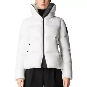Save The Duck Isla Full Zip Puffer Jacket Women's 2M Ivory High Neck - Picture 1 of 4