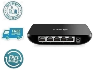 New Black 5 Port Gigabit Network Switch Ethernet Splitter Plug & Play Unmanaged - Picture 1 of 8