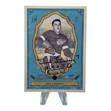 2009-10 Upper Deck Champ's #42 Ted Lindsay Signed Autograph Red Wings Auto HHOF