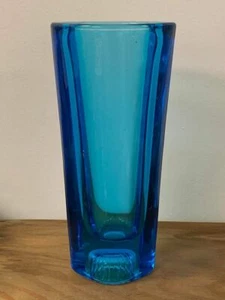 Sklo Union Milos Filip For Rosice Blue Art glass Vase - Bild 1 von 7