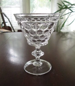 Westmoreland "THOUSAND EYE" Clear Glass Footed Low Champagne/Sherbet 4-5/8" - Picture 1 of 7