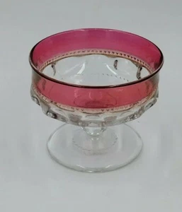 VINTAGE INDIANA GLASS RUBY Flash Kings Crown Thumbprint Dessert Custard Cup - Picture 1 of 12