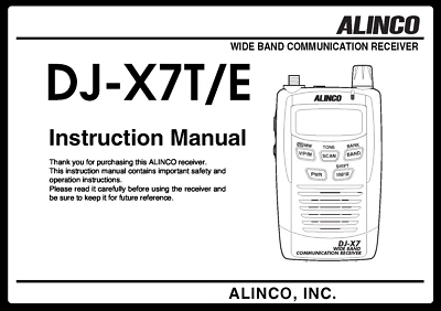 Alinco DJ-X7 T/E Transceiver Instruction Manual 42 Pages Operating Guide - Image 1 of 3