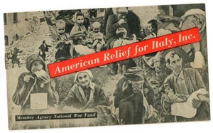 WWII American Relief for Italy Opuscolo Fondo Guerra Nazionale FDR Quotazione Seconda Guerra Mondiale - Foto 1 di 3