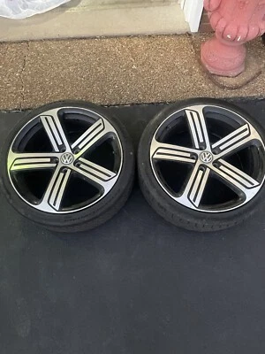 Volkswagen Golf GTI/R Aluminum Wheel Rim 19 x 8 Black OEM x2 - Image 1 of 4