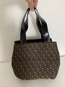 DKNY Brown Monogram Canvas Tote Bag - Picture 1 of 8