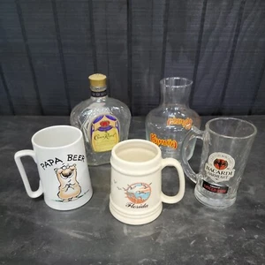 5pc Alcohol Gift Set Mug Glass Stein Advertising Beer Rum Whiskey Fathers Day - Picture 1 of 13