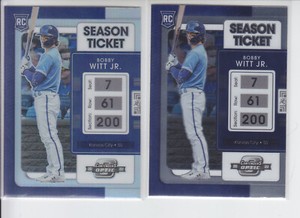 (2) 2022 Bobby Witt JR Rc Chronicles Contenders Optic Silver + Base Royals