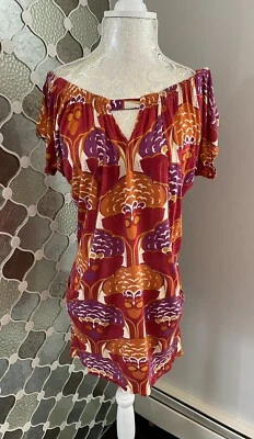 Vestido de punto estampado T-Bags Los Angeles talla XS multicolor boho chic RARO Foto 1 de 4