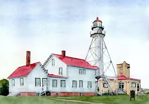 Faro Whitefish Point, naufragio de los Grandes Lagos Mus. MI. Impresiones artísticas de Rob Thorpe - Imagen 1 de 1